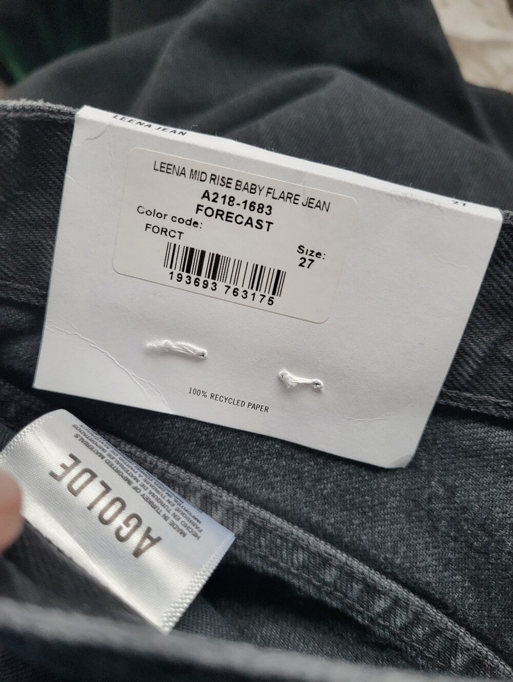 AGOLDE Leena Mid Rise Baby Flare Jeans In FORECAST - Picture 11 of 13